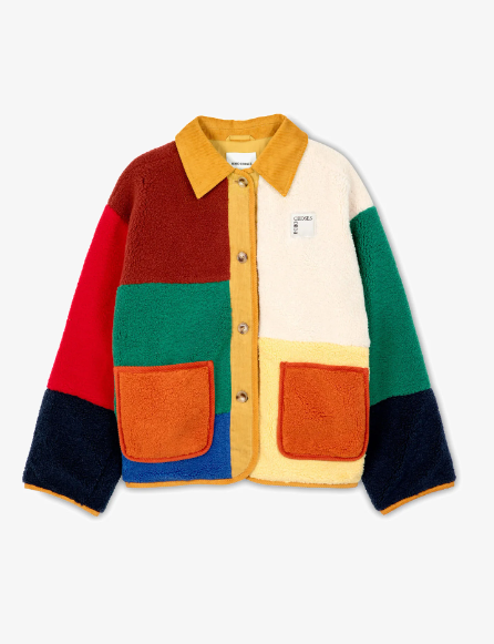 COLOR BLOCK SHEEPSKIN JACKET MULTICOLOR