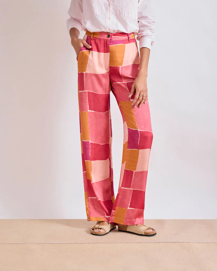 PANTALON POSITANO 01 PINK & RED  & ORANGE