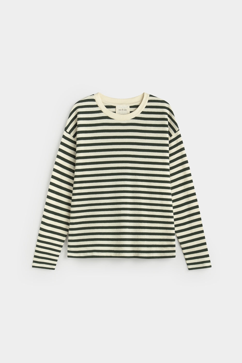 SWEAT FELPA STRIPES ECRU + FOREST GREEN